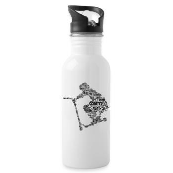 Scooter - Trinkflasche mit integriertem Trinkhalm - Weiß - Rechts