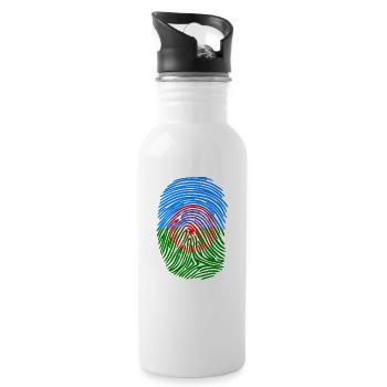 roman people flag or styago le romanian gift idea - Water bottle with straw - white - Right