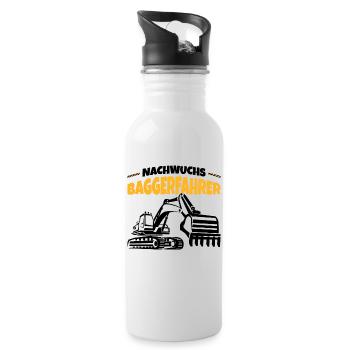 Bagger - Trinkflasche mit integriertem Trinkhalm - Weiß - Rechts