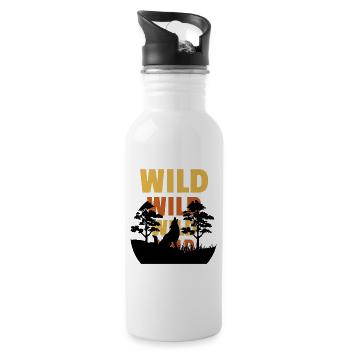 Wild Wild Lifestyle 2 - Trinkflasche mit integriertem Trinkhalm - Weiß - Rechts