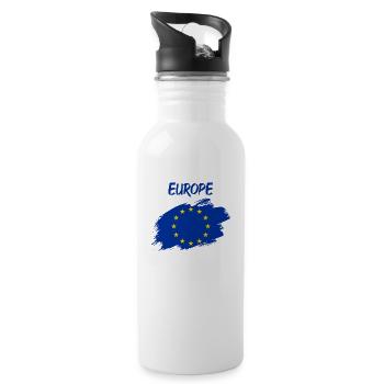 Europe Union européenne - Gourde avec paille intégrée - blanc - Droite