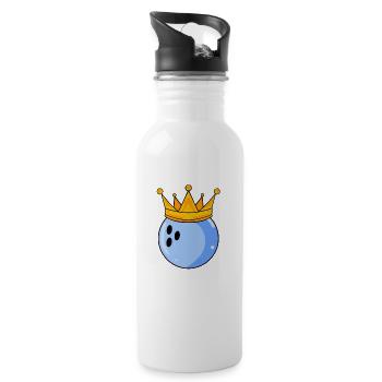 Bowling King - Bowling Ball King Crown - Water bottle with straw - white - Right