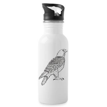 Adler - Trinkflasche mit integriertem Trinkhalm - Weiß - Rechts