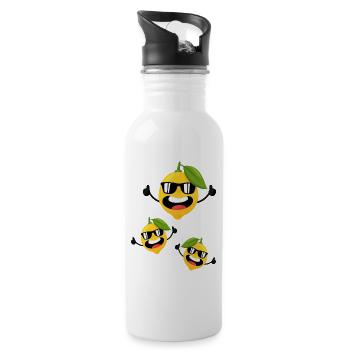 Lemon Face Lemon Funny Lemon Lemon - Water bottle with straw - white - Right
