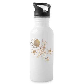 Witch Hand Magic Power Mystic amber - Water bottle with straw - white - Right