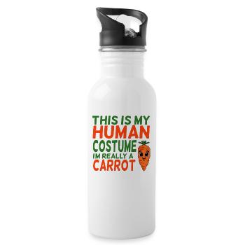 Vegan Carrot Carrot Carrots - Water bottle with straw - white - Right