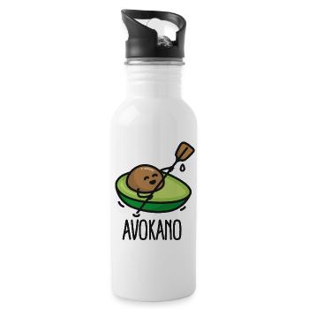 Avokano Funny Avocado CanoeIng Canoeing Kayak - Water bottle with straw - white - Right