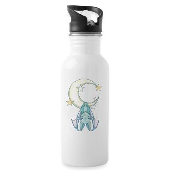 Nu Goth, Pastel Goth Aesthetic, Witchy Creepy Cute - Water bottle with straw - white - Right