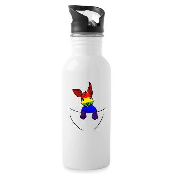 Koala LGBT Regenbogenfahne Gay Pride Gay - Trinkflasche mit integriertem Trinkhalm - Weiß - Rechts