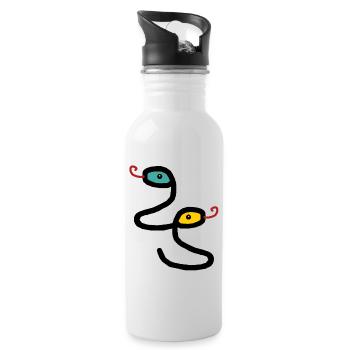 Schlangen Reptilien Amphibien Kinder Schlange - Trinkflasche mit integriertem Trinkhalm - Weiß - Rechts
