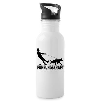 Gassi gehen - Trinkflasche mit integriertem Trinkhalm - Weiß - Rechts