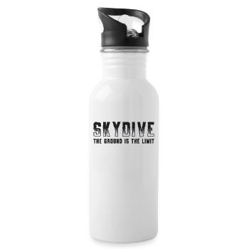 Fallschirm Fallschirmspringer Skydive Retro Sky - Trinkflasche mit integriertem Trinkhalm - Weiß - Rechts