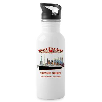 PHANTOM DER TITANIC IN NEW YORK - Trinkflasche mit integriertem Trinkhalm - Weiß - Rechts