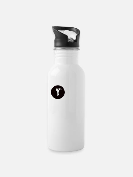 Golf Golf Golfer Golf ball - Water bottle with straw - white