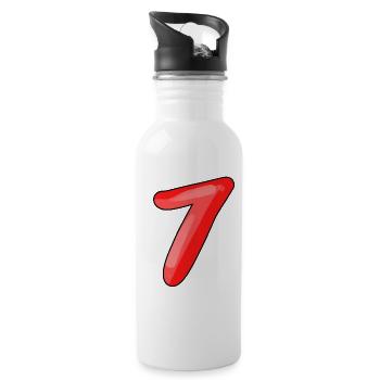 7 - Trinkflasche mit integriertem Trinkhalm - Weiß - Rechts