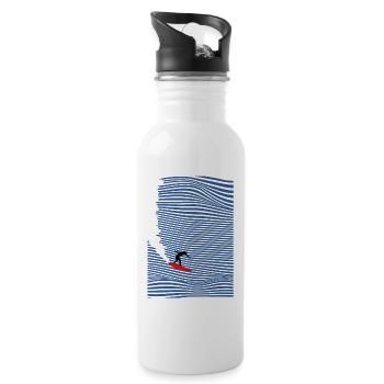 Surfeuse surf on - Gourde avec paille intégrée - blanc - Droite