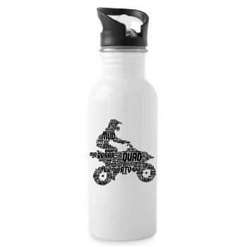 Quad - Trinkflasche mit integriertem Trinkhalm - Weiß - Rechts
