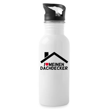 Dachdecker - Trinkflasche mit integriertem Trinkhalm - Weiß - Rechts