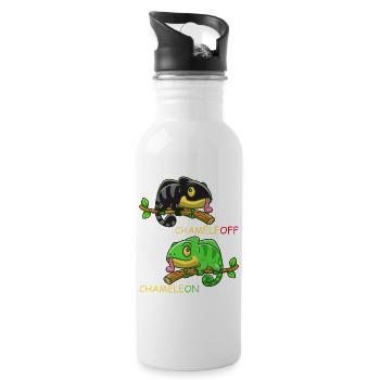 Caméléon Caméléon Lézard Blague Drôle Reptile - Gourde avec paille intégrée - blanc - Droite