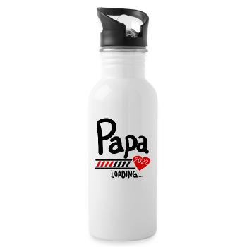 Papa Loading 2022 - Trinkflasche mit integriertem Trinkhalm - Weiß - Rechts
