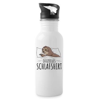 Faultier - Trinkflasche mit integriertem Trinkhalm - Weiß - Rechts