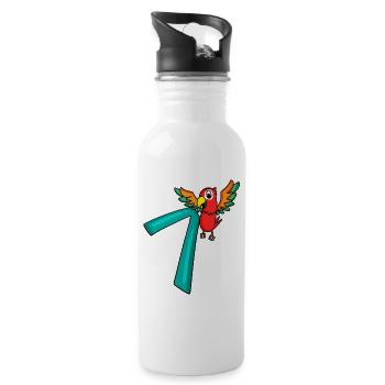 7 anniversaire Perroquet - 7 ans cadeau - Gourde avec paille intégrée - blanc - Droite