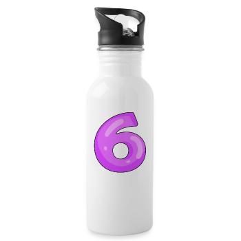 6 Lila - Trinkflasche mit integriertem Trinkhalm - Weiß - Rechts