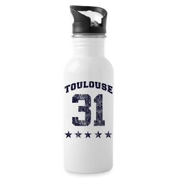 Toulouse 31, 5 étoiles Vintage. - Gourde avec paille intégrée - blanc - Droite