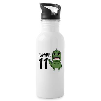 11e anniversaire - 11 ans - J’ai 11 ans - Gourde avec paille intégrée - blanc - Droite