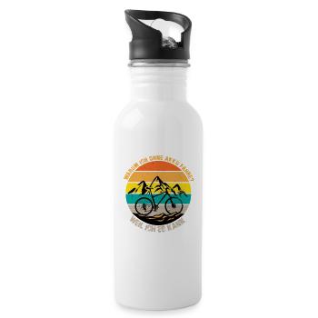 Warum ich ohne Akku fahre weil ich es kann - Trinkflasche mit integriertem Trinkhalm - Weiß - Rechts