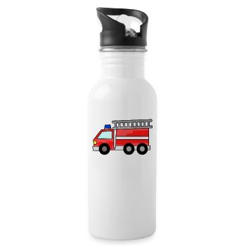 Pompiers - Gourde avec paille intégrée - blanc - Droite