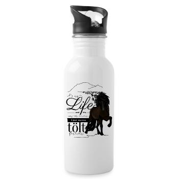 Rappe Isländer: It´s my life - Trinkflasche mit integriertem Trinkhalm - Weiß - Rechts