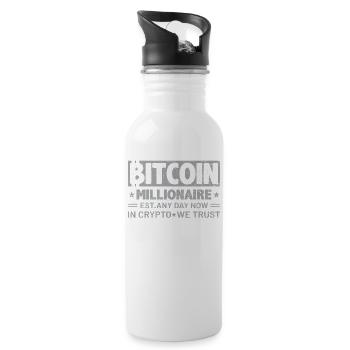 Future Bitcoin Millionaire - Water bottle with straw - white - Right