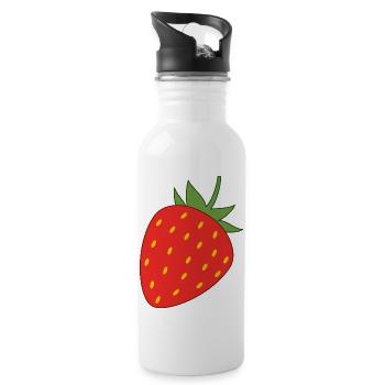 Fraise - Gourde avec paille intégrée - blanc - Droite