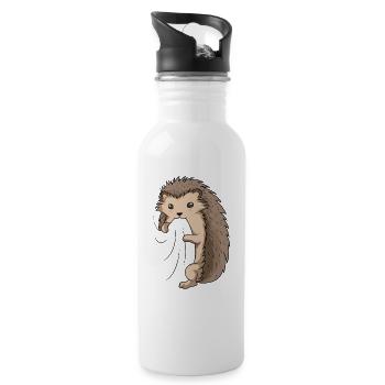 Igel - Trinkflasche mit integriertem Trinkhalm - Weiß - Rechts