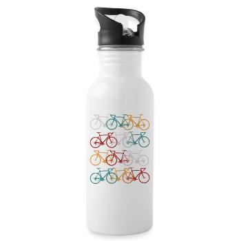 Vélo de course vintage vélo vélo de course rétro - Gourde avec paille intégrée - blanc - Droite