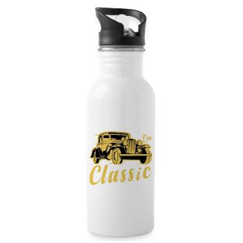 Funny Car Quote For Car Lovers Im Not Old Im Class - Water bottle with straw - white - Right