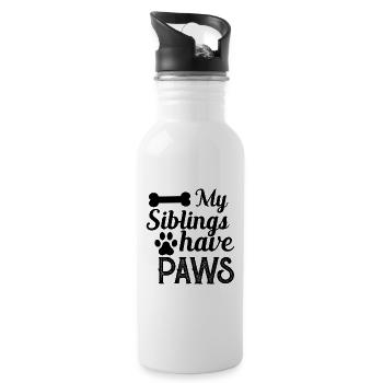 Funny Dog Quote For Dog Lovers My Siblings Have Pa - Water bottle with straw - white - Right