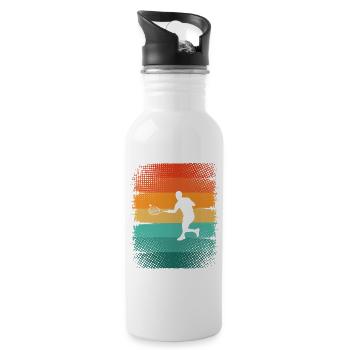 Tennis - Trinkflasche mit integriertem Trinkhalm - Weiß - Rechts