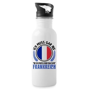Frankreich Urlaub Französische Flagge - Trinkflasche mit integriertem Trinkhalm - Weiß - Rechts