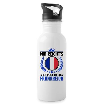 Mir reicht's Ich reise nach Frankreich Urlaub - Trinkflasche mit integriertem Trinkhalm - Weiß - Rechts