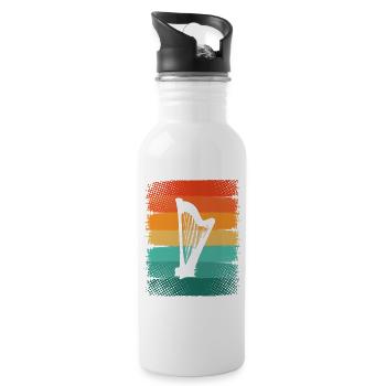 Harfe - Trinkflasche mit integriertem Trinkhalm - Weiß - Rechts