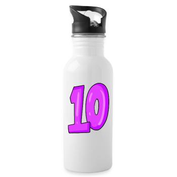 10 - Gourde avec paille intégrée - blanc - Droite