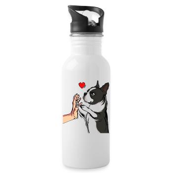 Boston Terrier chiens Chère maîtresse - Gourde avec paille intégrée - blanc - Droite