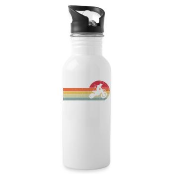 Motocross - Water bottle with straw - white - Right