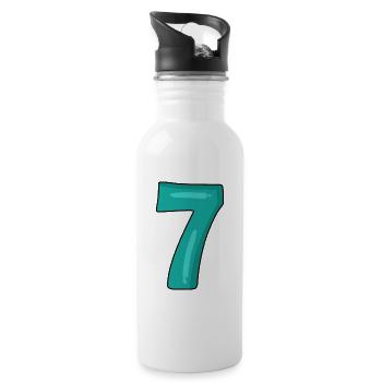 Numéro 7 - Gourde avec paille intégrée - blanc - Droite