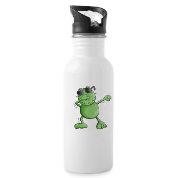Grenouille cool avec des lunettes de soleil Make the Dab Dance - Gourde avec paille intégrée - blanc - Droite