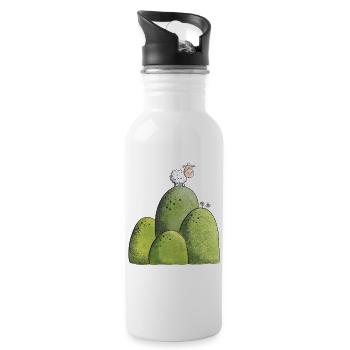 Sheep on hills I Landscape I Sheep - Water bottle with straw - white - Right