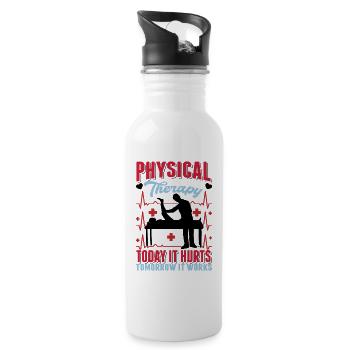 Physical Therapy Physiotherapeut Physiotherapie - Trinkflasche mit integriertem Trinkhalm - Weiß - Rechts