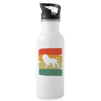 Lion - Water bottle with straw - white - Right